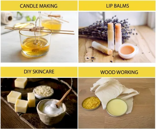Vista 3 de Beesworks - Barra de cera de abejas amarilla de 450 g, calidad prémium de grado cosmético, multiuso, 2