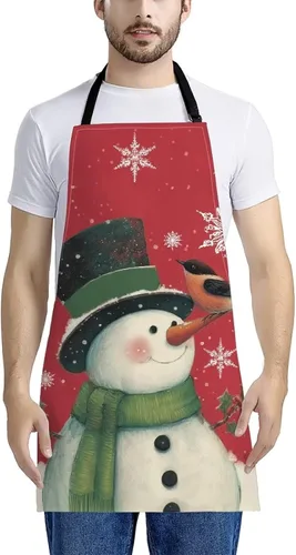 Vista 115 de Dreaweet Delantal de cocina unisex con cuello ajustable de Navidad