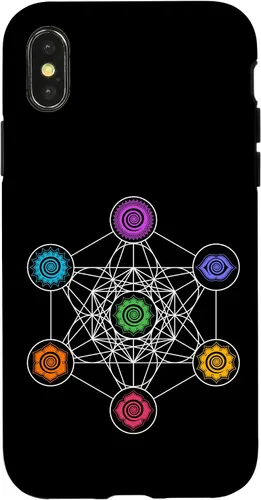 Vista 4 de iPhone 15 Metatronscube, geometría sagrada, chakra, yoga, símbolo, funda 4D
