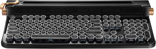 Vista 4 de Teclado FINEDAY 2.0 Plus, Inalámbrico 2.4G y Bluetooth, 104 Teclas, Interruptor Azul, 5000mAh, Teclado Mecánico Retro para PC/Mac/Teléfono