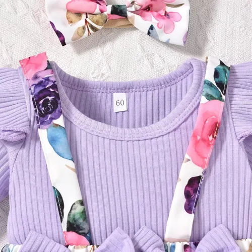 Vista 27 de Unutiylo Ropa de bebé recién nacida prematura con tirantes, traje de otoño e invierno, traje de manga larga con volantes
