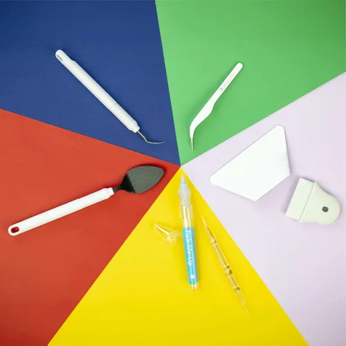 Vista 4 de Kit de herramientas de silueta con organizador - Juego de herramientas esenciales para deshierbar y manualidades Blanco Nuevo