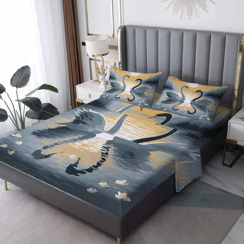 Vista 11 de Bear Sheets - Juego de sábanas de tamaño individual, sábanas de microfibra suave y bolsillo profundo, sábanas y fundas de almohada estampadas sin