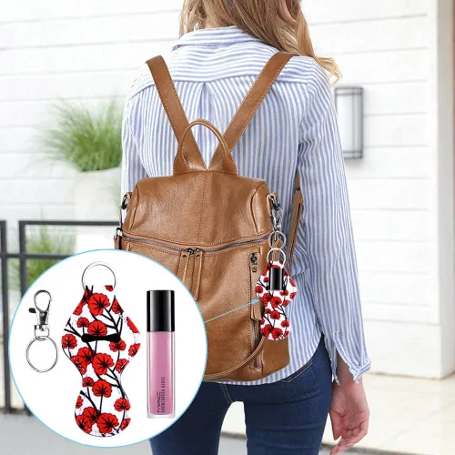 Vista 5 de Duufin 24 Pieces Chapstick Holder Keychains Lipstick Holder Keychains