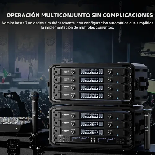 Vista 8 de Phenyx Pro UHF Sistema de Micrófono Inalámbrico Inteligente, Micrófonos Inalámbricos Duales con Escaneo y Sincronización Automática, Potencia de RF