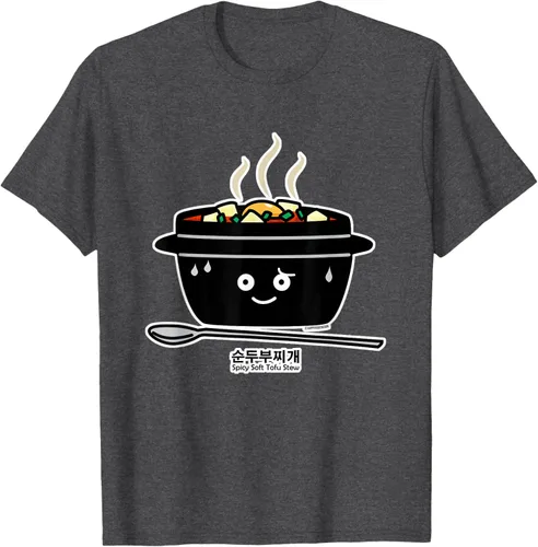 Vista 30 de Sopa coreana de guiso de tofu suave picante Sundubu jjigae huevo caliente, gris, S Negro