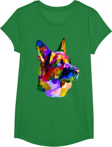 Vista 87 de Camiseta con retrato de pastor alemán para dueños de perros, Negro, S
