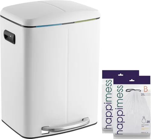 Vista 19 de happimess HPM1005B Marco Rectangular Cesta de Basura de 10.6 Galones con Dos Cubos y Tapa de Cierre Suave, Resistente a Huellas Dactilares, Moderna