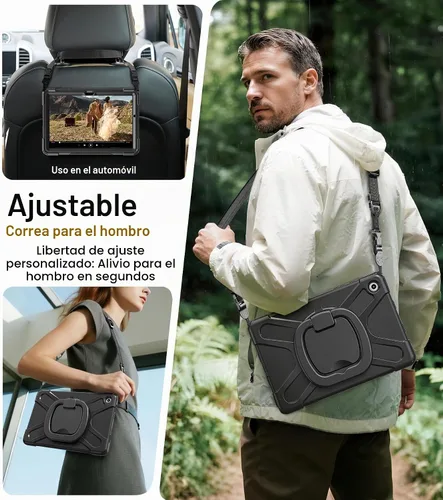 Vista 5 de BRAECN Case for Samsung Galaxy Tab A9+ Plus - 2023 Black Tablet A9+ Case Negro