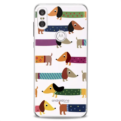 Vista 17 de Funda de TPU compatible con Motorola G9 G8 Plus G7 E20 P40 Z4 Edge 20 G22 Stylus Clear Cute Dogs Design Print Kawaii Floral Wiener Cute Flowers Girl