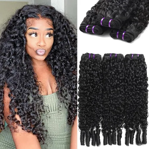 Vista 30 de Paquetes Bob Liso 3 Paquetes de Cabello Humano Corto 10, 10 y 10 Pulgadas, 100% Cabello Crudo Sin Procesar, Tejido Rápido, Color Negro Natural