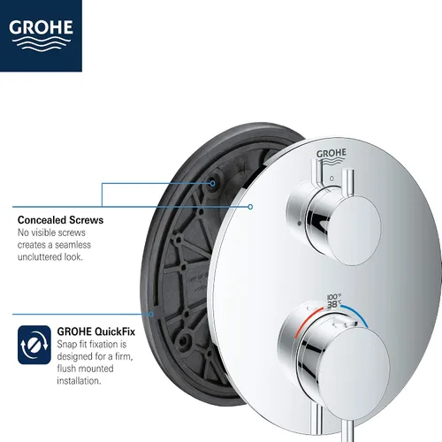 Vista 4 de GROHE 24151EN3 Atrio - Moldura termostática de doble función con 2 manijas, níquel cepillado InfinityFinish