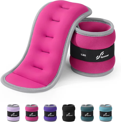 Vista 18 de Sportneer Pesas de tobillo para muñeca, par de pesas de 1/2/4/6/10 libras para hombres, mujeres, niños, entrenamiento de fuerza, juego de pesas