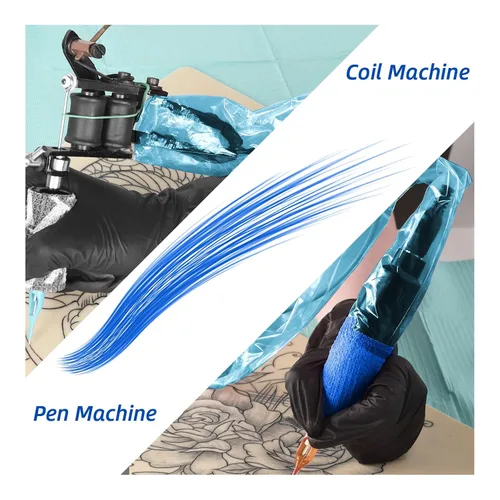 Vista 6 de Máquina de tatuaje desechable Clip Cable Set 100 unids Plástico Clip Cable Mangas Tattoo Cord Covers Suministros de tatuaje