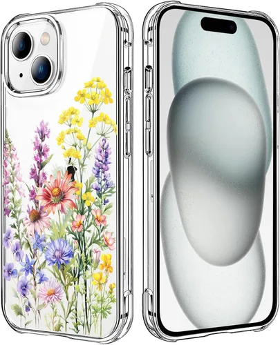 Vista 83 de Funda transparente de girasol compatible con iPhone SE 2022 SE 2020 7 8, funda trasera floral para niñas y mujeres, funda protectora transparente