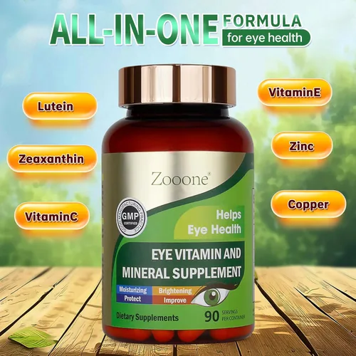 Vista 4 de Zooone Suplemento de vitaminas para los ojos de luteína, 90 piezas, luteína y zeaxantina para mujeres y hombres contra el ojo macular y seco