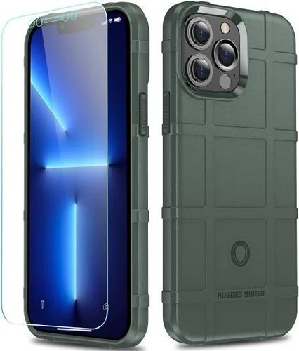 Vista 11 de Funda para iPhone 13, Rugged Shield 8 pies a prueba de caídas TPU Armadura gruesa Funda protectora táctica compatible con iPhone 13 (6.1 pulgadas)