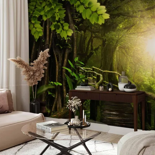 Vista 74 de artgeist Mural de pared premium Bosque púrpura, 79 x 55 pulgadas, papel tapiz no tejido, decoración de pared de vellón, impresión fotográfica