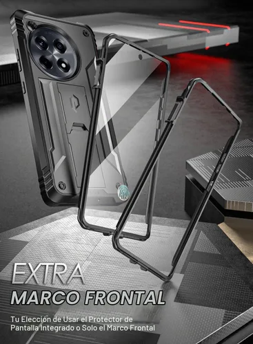 Vista 5 de Funda Poetic Revolution Compatible con OnePlus 12R 5G (2024), con protector de pantalla integrado, funciona con identificación por huellas