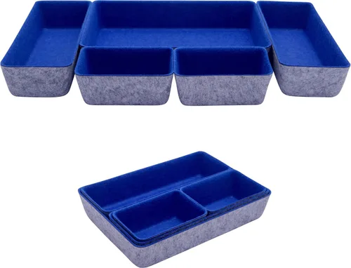 Vista 9 de Teeo - Organizadores divisores de cajones - Bandejas de maquillaje para tocador - Organizador de cajones - Organizador de cajones de oficina