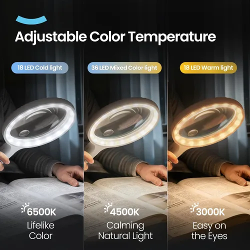 Vista 6 de ARTDOT Lupa de mano con 36 luces LED Blanco (Portátil)