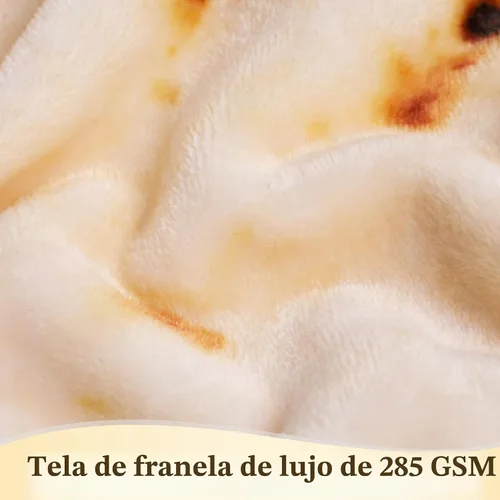 Vista 5 de mermaker Cobija de doble cara con estampado de tortilla para burritos Beige