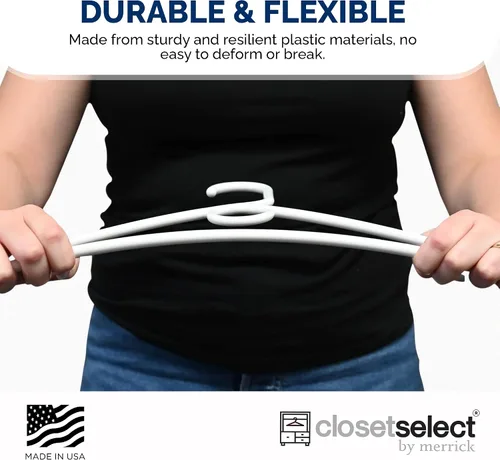 Vista 9 de Perchas de plástico ultra resistentes, fabricadas en Estados Unidos, colgador blanco pesado, colgador de plástico fuerte para chaquetas, pantalones