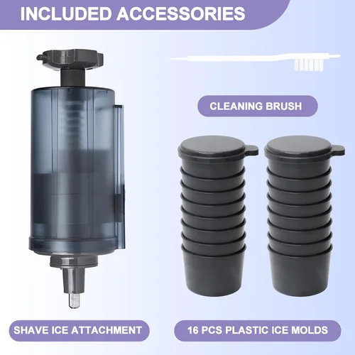 Vista 2 de Accesorio de Hielo Afeitado para Batidora de Soporte KitchenAid con 16 Moldes de Hielo, Fabricante de Conos de Nieve, Accesorios de Afeitadora
