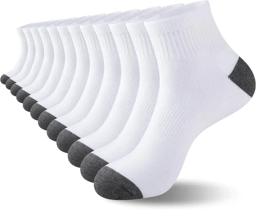 Vista 8 de COOVAN 12 pares de calcetines tobilleros acolchados para hombre, paquete de 12 unidades, de corte bajo, cómodos, transpirables, calcetines casuales