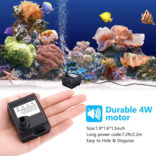 Vista 5 de CWKJ Bomba de fuente, bomba de agua sumergible de 80 GPH(4 W, 300 L/H), bomba de agua duradera para fuente al aire libre con tubo de 4.9 pies