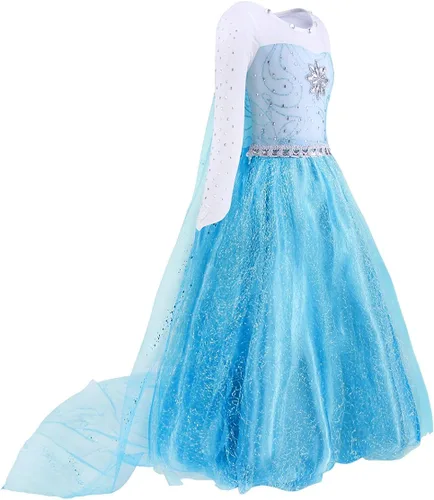 Vista 4 de Kantenia Girls Els Costume Princess Dress Up Clothes for Toddlers Birthday Party Halloween Cosplay Outfit with Accessories