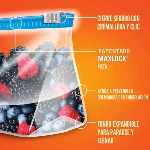 Vista 4 de Hefty Slider - Bolsas de almacenamiento para cocina, cuarto de galón, 15