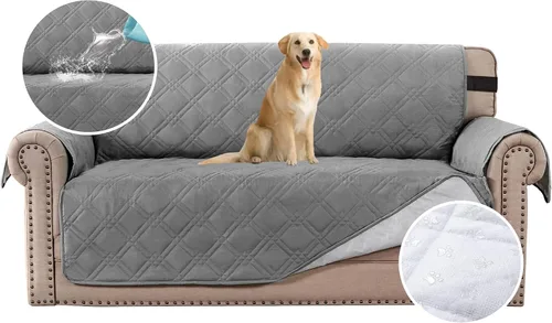 Vista 14 de H.VERSAILTEX Funda de sofá 100% impermeable, lavable, antideslizante, para 3 cojines, protector de muebles para mascotas, fundas de sofá