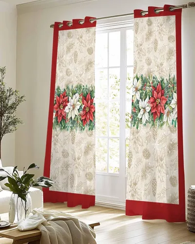 Vista 8 de Cortinas traslúcidas de invierno de 84 pulgadas de largo, juego de 2 paneles de cortinas para cocina, dormitorio, sala de estar, puerta, pasillo