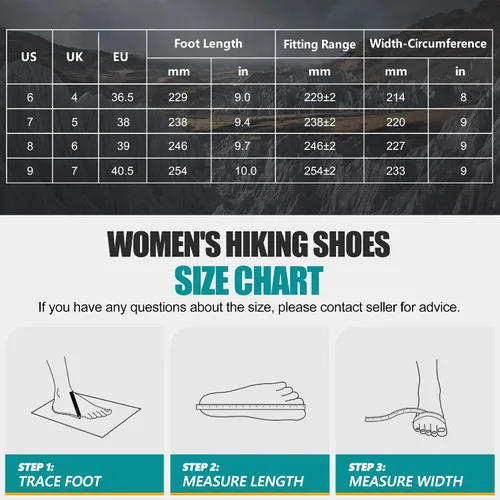 Vista 7 de R CORD Hiking Shoes Women Waterproof Shoes for Women Comfortable Lightweight Non-Slip Women's Hiking Shoes Walking Trekking Camping Tennis