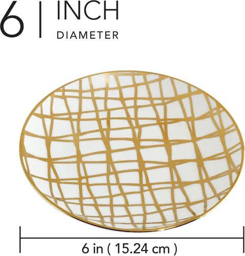 Vista 8 de Juego de Tazas de Café y Té de Porcelana Matrix Gold – Porcelana Fina Premium con Elegante Acabado Chapado en Oro, Vajilla de Lujo para Comidas