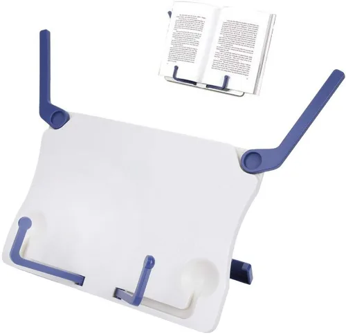 Vista 5 de Soporte para libros de puntuación musical, portátil, plegable, de 60 ángulos, ajustable, para lectura de libros, cocina, soporte para documentos