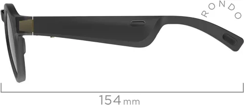 Vista 6 de Bose Monturas, gafas de sol de audio con auriculares abiertos, Rondo, negro con conectividad Bluetooth, regular