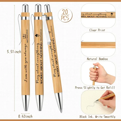 Vista 3 de Fuutreo Juego de 40 piezas de regalo cristiano con versículos de la Biblia, diarios de oración, bolígrafos inspiradores religiosos, mini cuaderno