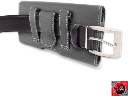 Vista 3 de Funda para LG XPOWER 2; T MAN [Tamaño XL] [Funda para cinturón] Funda de cuero horizontal lateral con botín de cinturón para LG XPOWER 2
