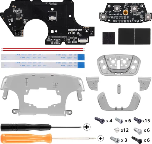 Vista 2 de eXtremeRate Back Buttons Attachment for Nintendo Switch Pro Controller, Clear Black Back Paddles Programable RISE4 Remap Kit for Switch Pro