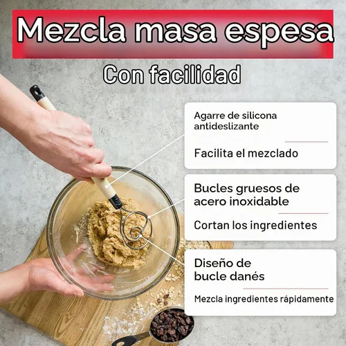 Vista 2 de Brod & Taylor Batidor de masa - Herramienta de mezcla resistente apta para lavavajillas