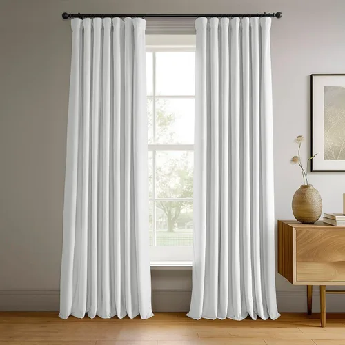Vista 53 de HPD Half Price Drapes Cortinas Opacas Térmicas de Terciopelo Signature para Sala de Estar de 63 Pulgadas de Largo (1 Panel) con Bolsillo para Barra