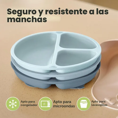 Vista 5 de KeaBabies - Placas de succión para bebé, niño, 3 unidades, silicona sin BPA Alps