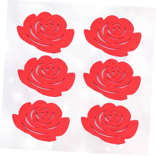 Vista 8 de MAGICLULU Posavasos antideslizantes con forma de flor y rosas, 6 uds