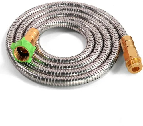 Vista 9 de Manguera de Jardín Corta de Metal de 1 Pie - Manguera de Agua Flexible de Acero Inoxidable Conector - Manguera Pequeña Liviana con Conexiones