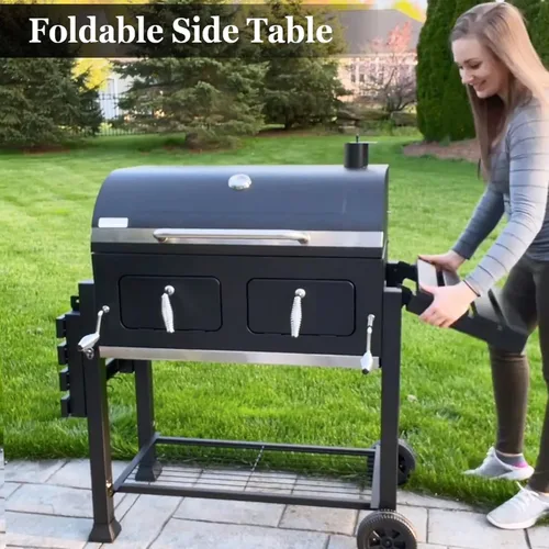 Vista 7 de Sophia & William Parrillas de Barbacoa de Carbón Extra Grandes con 794 Pulgadas Cuadradas de Área de Cocción, Parrilla de Barbacoa Resistente