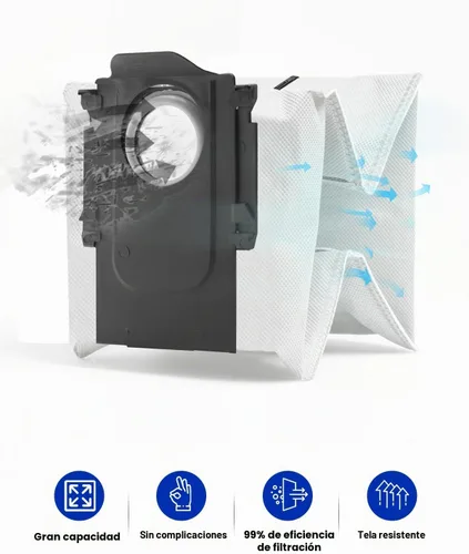Vista 5 de Bolsas de polvo reutilizables para Roborock Qrevo S8 MaxV Ultra, S8 Max Ultra, Saros 10R Robot Vacuum Multifunctional Dock, Bolsas de aspiradora