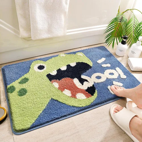 Vista 10 de Molesun Alfombra de baño bonita, alfombra de ducha de microfibra de felpa antideslizante, absorbente de agua, divertidos tapetes de animales
