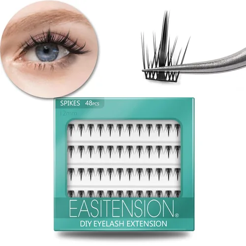 Vista 33 de Extensión de Pestañas DIY, Efecto 3D Pestañas Individuales Adheridas con Pegamento 12 Racimos Conjunto de Pestañas de Volumen, Extensión de Pestañas